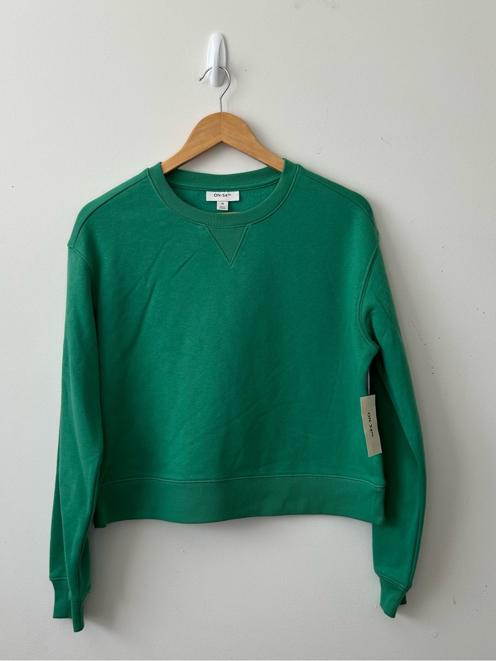 On 34th Sweatshirt XS Long Sleeves Sweater Green Crewneck